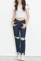Lazer Kesim Boyfriend Kot Pantolon Koyumavi - 16667.925.