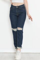 Lazer Kesim Boyfriend Kot Pantolon Koyumavi - 16667.925.