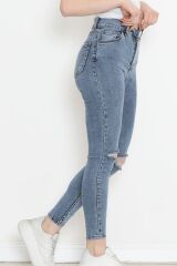 Lazer Kesim Dar Paça Kot Pantolon Mavi1 - 16665.925.