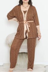 Battal Pegasus Set Pijama Takımı Kahvebeyaz - 670.1287.