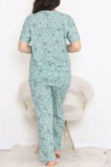 Büyük Beden Rotasyon Pijama Takımı Mint - 400.1287.