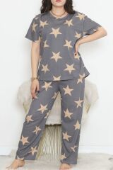 Büyük Beden Rotasyon Pijama Takımı Füme - 400.1287.