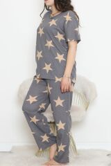 Büyük Beden Rotasyon Pijama Takımı Füme - 400.1287.