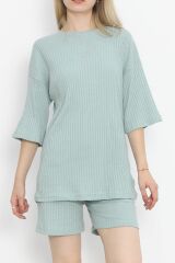 Fitilli Şortlu Takım Mint - 18475.1567.