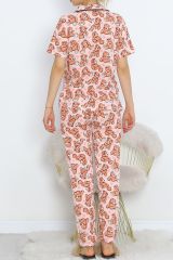 Düğmeli Pijama Takımı Pudradesenli - 18948.1567.