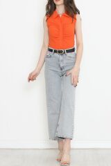 Büzgülü Gömlek Bluz Oranj - 12578.631.