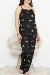 İp Askılı Battal Pijama Takımı Bejsiyah - 174.1287.