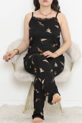 İp Askılı Battal Pijama Takımı Bejsiyah - 174.1287.