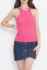 Örgü Desen Triko Atlet Pembe - 952.1019.