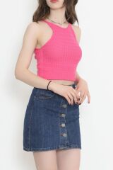 Örgü Desen Triko Atlet Pembe - 952.1019.