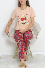 Desenli Pijama Takımı Sütlükahve - 18735.1567.