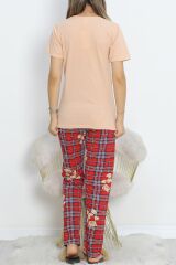 Desenli Pijama Takımı Sütlükahve - 18735.1567.