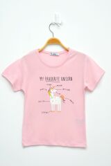 3-7 Yaş Baskılı Çocuk Tişört Pembe - 624128.1576.