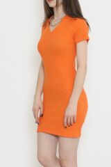 Kaşkorse Polo Yaka Elbise Turuncu - 15273.1567.
