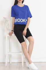 Baskılı Tişört Saks - 16484.1567.
