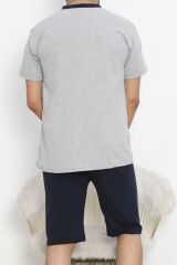 Erkek Şortlu Pijama Takımı Griçizgili - 18850.1838.