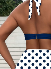 Kadın Leopar Desenli Kurdela Yamaçlı Yüksek Bel Mayo Dalgıç Bikini Takım