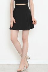 Pileli Mini Etek Siyah - 16583.1005.