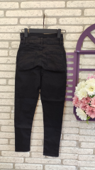 Yüksek Bel Düğme Ve Yırtık Detaylı Kot Pantolon Jean 92cm