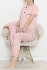 Düğmeli Pijama Takımı Pudra2 - 704.1287.