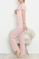 Düğmeli Pijama Takımı Pudra2 - 704.1287.