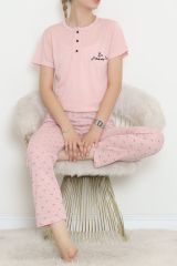 Düğmeli Pijama Takımı Pudra2 - 704.1287.