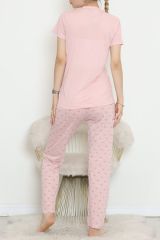 Düğmeli Pijama Takımı Pudra2 - 704.1287.