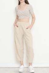 Çımalı Şalvar Pantolon Taş - 320.1247.