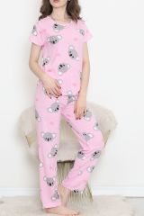 Desenli Pijama Takımı Pembeantrasit - 130.1287.