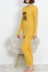 Nakışlı Pijama Takımı Sarı1 - 18978.1567.