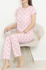 Desenli Pijama Takımı Pembelibeyaz - 130.1287.