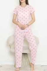 Desenli Pijama Takımı Pembelibeyaz - 130.1287.