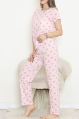 Desenli Pijama Takımı Pembelibeyaz - 130.1287.
