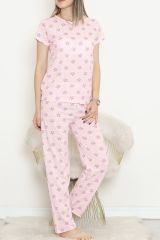 Desenli Pijama Takımı Pembelibeyaz - 130.1287.