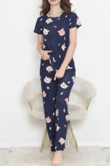 Desenli Pijama Takımı Lacipembe - 130.1287.