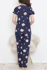 Desenli Pijama Takımı Lacipembe - 130.1287.
