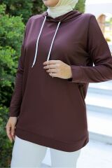 Kapşonlu Tunik Kahve - 10035.1778.
