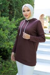 Kapşonlu Tunik Kahve - 10035.1778.