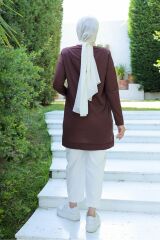 Kapşonlu Tunik Kahve - 10035.1778.