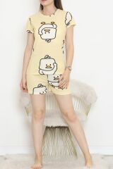 Şortlu Pijama Takımı Sarı - 390.1287.
