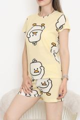 Şortlu Pijama Takımı Sarı - 390.1287.