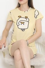 Şortlu Pijama Takımı Sarı - 390.1287.