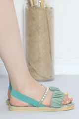 İncili Sandalet Mint - 11291.1846.