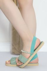 İncili Sandalet Mint - 11291.1846.