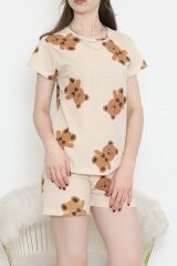 Şortlu Pijama Takımı Açıkbej - 390.1287.