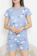 Şortlu Pijama Takımı Mavi - 390.1287.