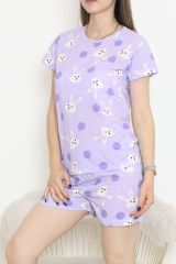 Şortlu Pijama Takımı Lila - 390.1287.