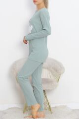 Nakışlı Pijama Takımı Mintbeyaz - 18978.1567.