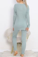 Nakışlı Pijama Takımı Mintbeyaz - 18978.1567.
