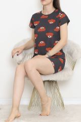 Şortlu Pijama Takımı Koyuantrasit - 390.1287.